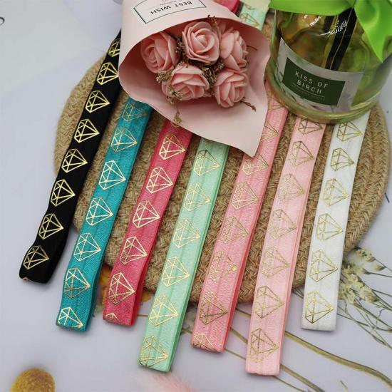 Gold foil fold over elastic ribbon