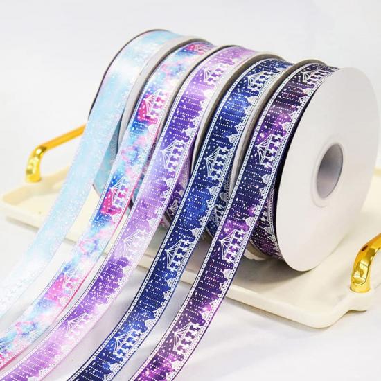 Hologram Silver Foil Satin Ribbon